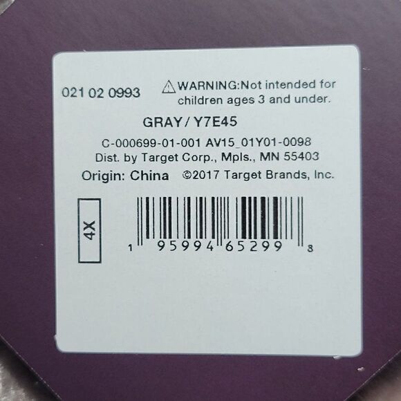 Ava & Viv Gray Velvet Cropped Top Sz 4X - Picture 6 of 7